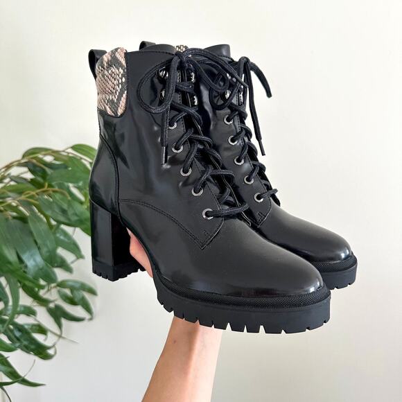 Aerosoles Elena Platform Bootie in Black Combo Leather 8.5 - Picture 1 of 8
